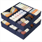 DIMJ Drawer Organizers Clothes, Set of 4 Dresser Organizer Bins, Fabric Closet Organizers and Storage, Shallow Drawer Dividers for Nursery, Clothing, Baby Clothes, Socks, Underwears, Tie (Beige)