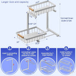 ADBIU Under Sink Organizer, 2 Pack 2 Tier Expandable Height (White, Large Size)
