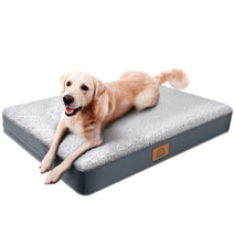 Sunheir Orthopedic Dog Bed for Large Dogs - Grey, Waterproof, Removable, Washable, Egg Foam, Anti-Slip, Deluxe Plush Pet Bed Mat