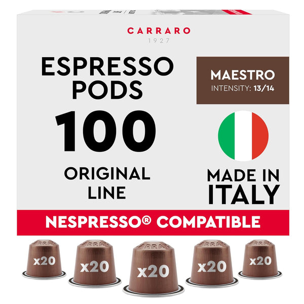 100 Aluminum Espresso Pods Compatible with Nespresso Original Line Made in Italy Variety Pack