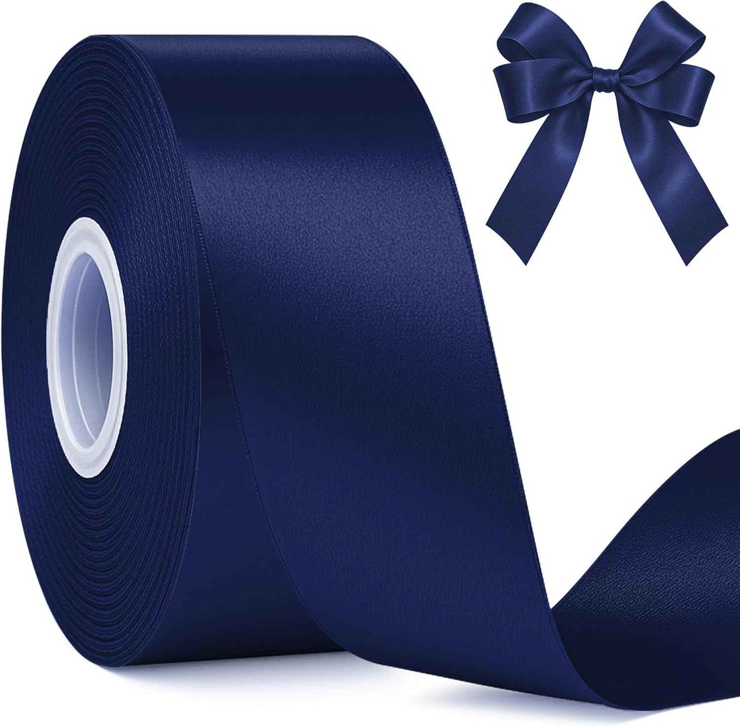 Fullive Red Ribbon 1 1/2 Inch, 30 Yards Red Ribbon for Gift Wrapping, Polyester Satin Christmas Ribbon for Wedding Xmas Tree Valentines Day Decorations DIY Bows Wrapping Bouquet Floral Arrangements