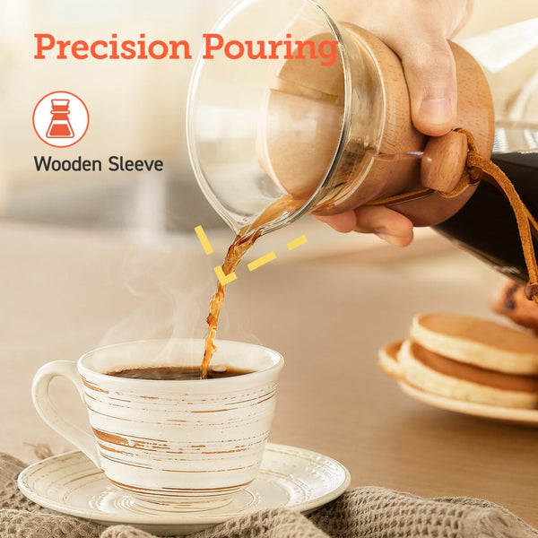 Cosori Pour Over Coffee Maker with Double Layer Stainless Steel Filter, 8-Cup, 34oz, Drip Coffee Brewer