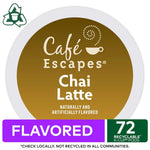 Cafe Escapes Chai Latte Keurig Single-Serve K-Cup Pods, 72 Count, Black Tea and Exotic Spices