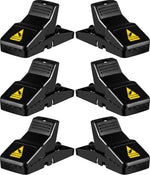 Feeke Mouse Traps, Mice Traps for House, Small Mice Trap Indoor Quick Effective Sanitary Safe Mousetrap Catcher for Family and Pet - 6 Pack, (M01-6Pack)