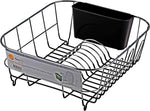 Small Chrome-Plated Steel Dish Drainer with Detachable Cutlery Cup