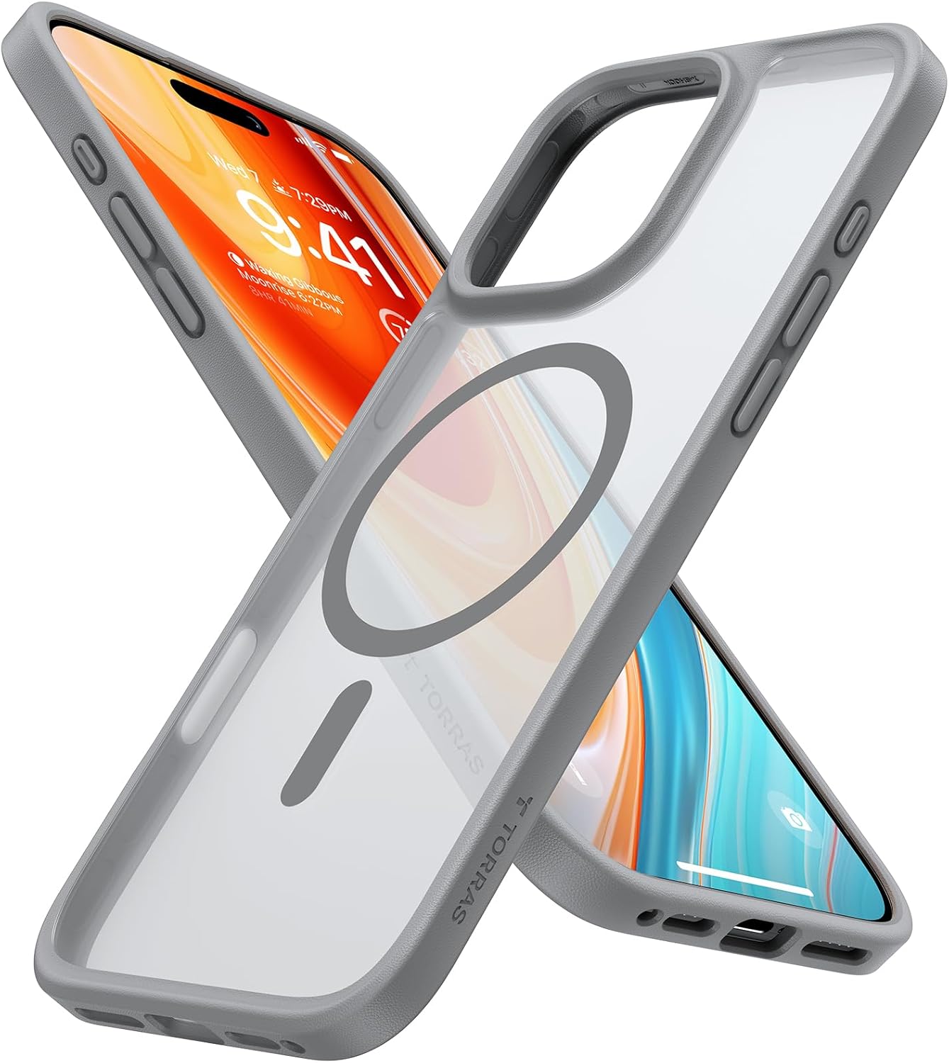 TORRAS Stronger Magnetic & Shockproof for iPhone 17 Pro Max Case, Fit for MagSafe, Military Grade Drop Protection, Camera Control, DIY Button, Slim for iPhone 17 Pro Max Case Translucent Deep Blue - Rayz Mart