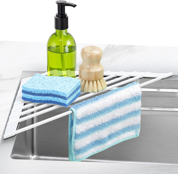 Ohuhu Over Sink Dish Drying Rack with Silicone Coating for Kitchen Counter