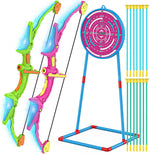 Kmuxilal 2 Pack Kids Bow and Arrow Set with LED Flash Lights, 14 Suction Cup Arrows and Fluorescence Standing Target-Perfect Indoor and Outdoor Game Archery Set Toy Gift for 4 5 6 7 8-12 Year Old Boys