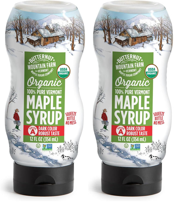 Butternut Mountain Farm Pure Vermont Maple Syrup, Grade A, Dark Color, Robust Taste