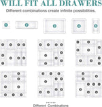 16-Piece Drawer Organizer Set - Clear Storage Bins for Makeup, Jewelry, Utensils and Gadgets
