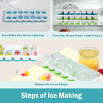 Ice Cube Trays for Freezer - 3 Pack 42 Cubes, Easy to Release Silicone Ice Trays with Spill-Resistant Lids, Reusable