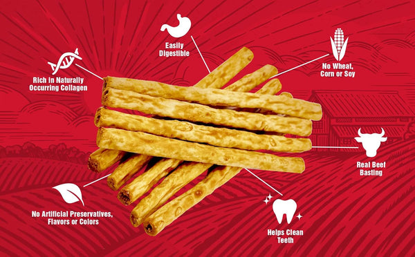 Rewardables natural collagen and beef dog chews for healthy joints and skin 100 count high protein