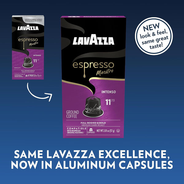 Lavazza Espresso Maestro Intenso Aluminum Capsules for Nespresso Original Machines