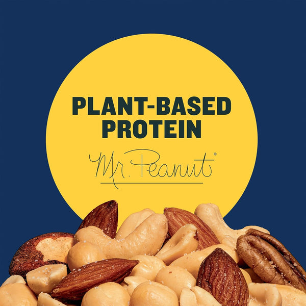 PLANTERS Lightly Salted Mix Nuts - 15 Oz Canister, Plant-Based Protein, Party Snack