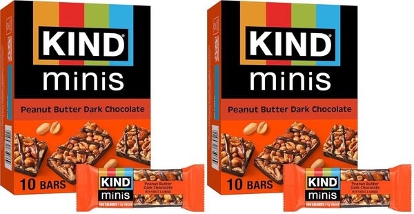 KIND Mini Snack Bars, Dark Chocolate Nuts & Sea Salt, 10 Count, Gluten Free, Low Sugar, Low Calorie