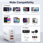 40W USB C Charger Cube, 2-Pack Fast Charging Block, 4-Port Power Adapter