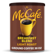 McCafe Breakfast Blend 30 oz Canister Light Roast Ground Coffee Specialty Fat-Free Arabica