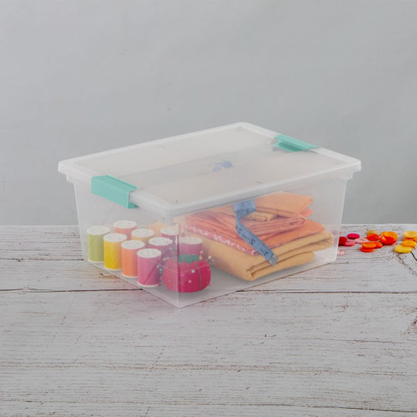 Sterilite 4-Pack Large Stackable Plastic Storage Bins with Latching Lids