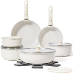 15-Piece Non-Stick Cookware Set with Detachable Handles and Oven Safety