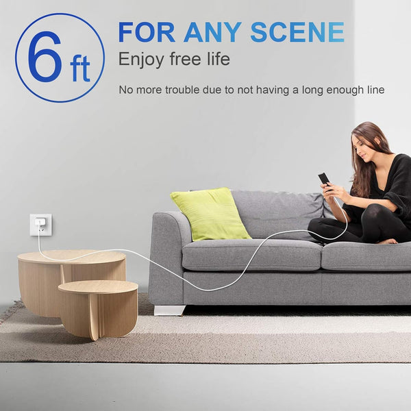 Fast Charging 20W PD USB C Wall Charger with 6FT Cable for iPhone and iPad