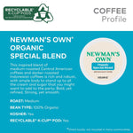 Newman's Own Organics Special Blend Keurig Single-Serve K-Cup Pods, 96 Count, Medium Roast Coffee