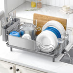 304 Stainless Steel Dish Drying Rack with Large Capacity and Drain Board