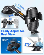 Universal Car Phone Holder with 360° Suction Cup and Adjustable Angle