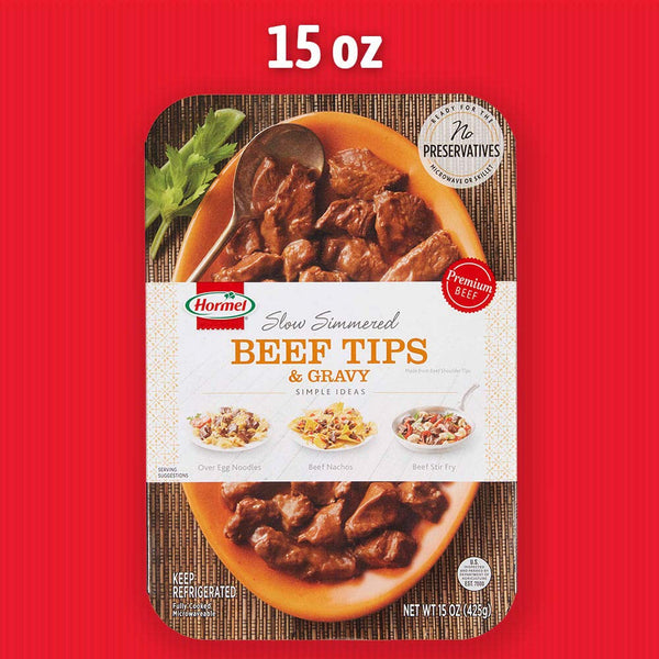 Hormel Square Table Slow Simmered Beef Tips & Gravy Refrigerated Entree, 15 Oz.