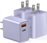 3 Pack USB C Wall Charger with Dual Ports for iPhone and iPad