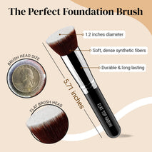 Flat Top Kabuki Foundation Brush By KESHIMA - 1.2 inch Premium Makeup Brush for Liquid, Cream, and Powder