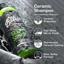 Ceramic Car Shampoo for Slick Car Wash - pH-Balanced Soap with Hydrophobic Protection - Enhances Coatings