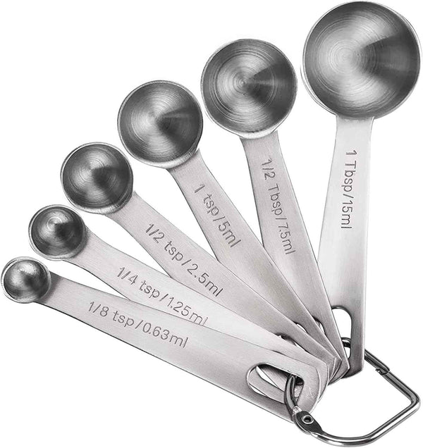 Premium Heavy Duty 18/8 Stainless Steel Measuring Spoons Cups Set, Small Tablespoon with Metric and US Measurements