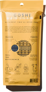 GOSHI exfoliating shower towel - rip-resistant exfoliating washcloth for all skin types - made in japan - soft and gentle
