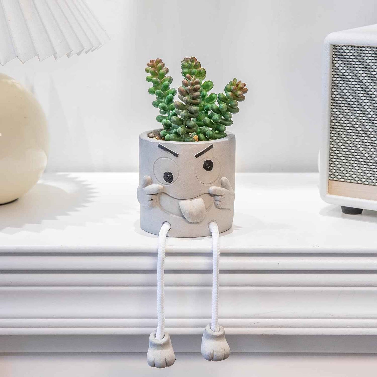 3PCS Cute Artificial Plants Office Decor for Women and Men, Small Fake Plants Decor for Bedroom and Bathroom, Lovely Faux Succulent Desk Decor for Office and Home