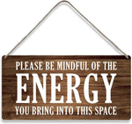 Country Style Wall Decor Be Mindful Quote Wooden Signs Rustic Hanging Wall Plaque Positive Energy Sign Home Decor Present