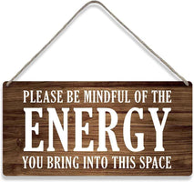 Country Style Wall Decor Be Mindful Quote Wooden Signs Rustic Hanging Wall Plaque Positive Energy Sign Home Decor Present
