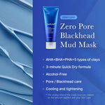 Medicube Zero Pore Blackhead Mud Facial Mask, Korean, AHA, BHA, PHA, 3-minute quick dry formula, 3.52 oz, blackhead removal, pore tightening