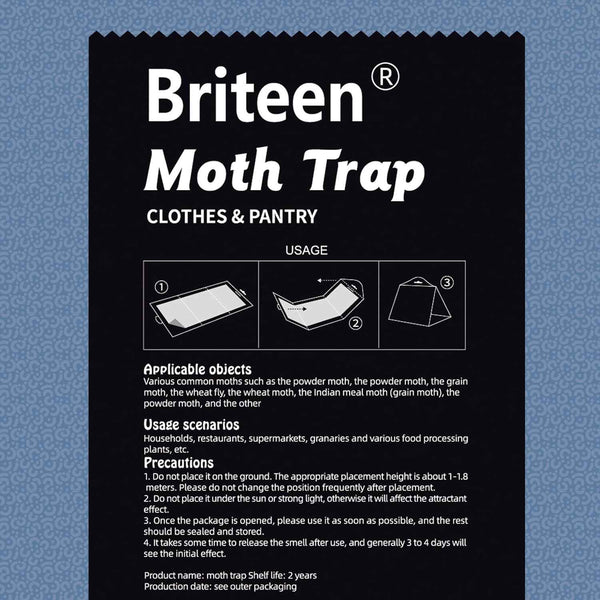 10 Pack Pantry Moth Traps Safe and Effective for Food and Clothing- Glue Traps with Pheromones for Wool Closet Carpet Food and Cupboard