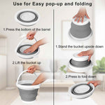 Collapsible Mop Bucket and Ice Bucket - 5L Household Cleaning Silicone Dust Mop Bucket with No Wringer