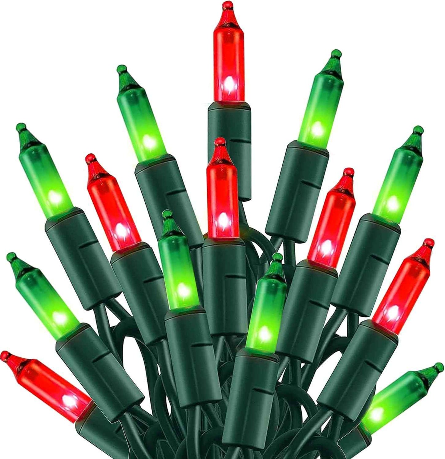 TW SHINE Warm White Christmas Lights Outdoor, 20FT 100 Count Incandescent Christmas Light Indoor, Waterproof Christmas Tree String Lights for Xmas Decorations