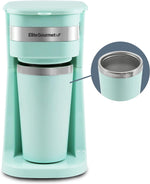 Compact single-serve coffee maker with 14Oz. thermal travel mug and reusable filter
