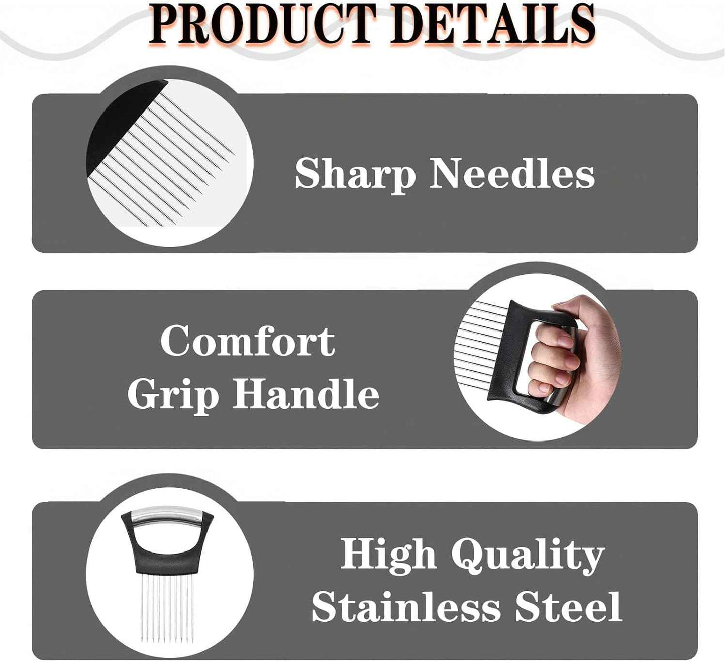 2PCS Onion Holder for Slicing, Onion Slicer Holder, Onion Cutter Vegetable Chopper for Slicing of Tomatoes, Avocados, Eggs and Other Vegetables, Multi-functional Kitchen Gadgets