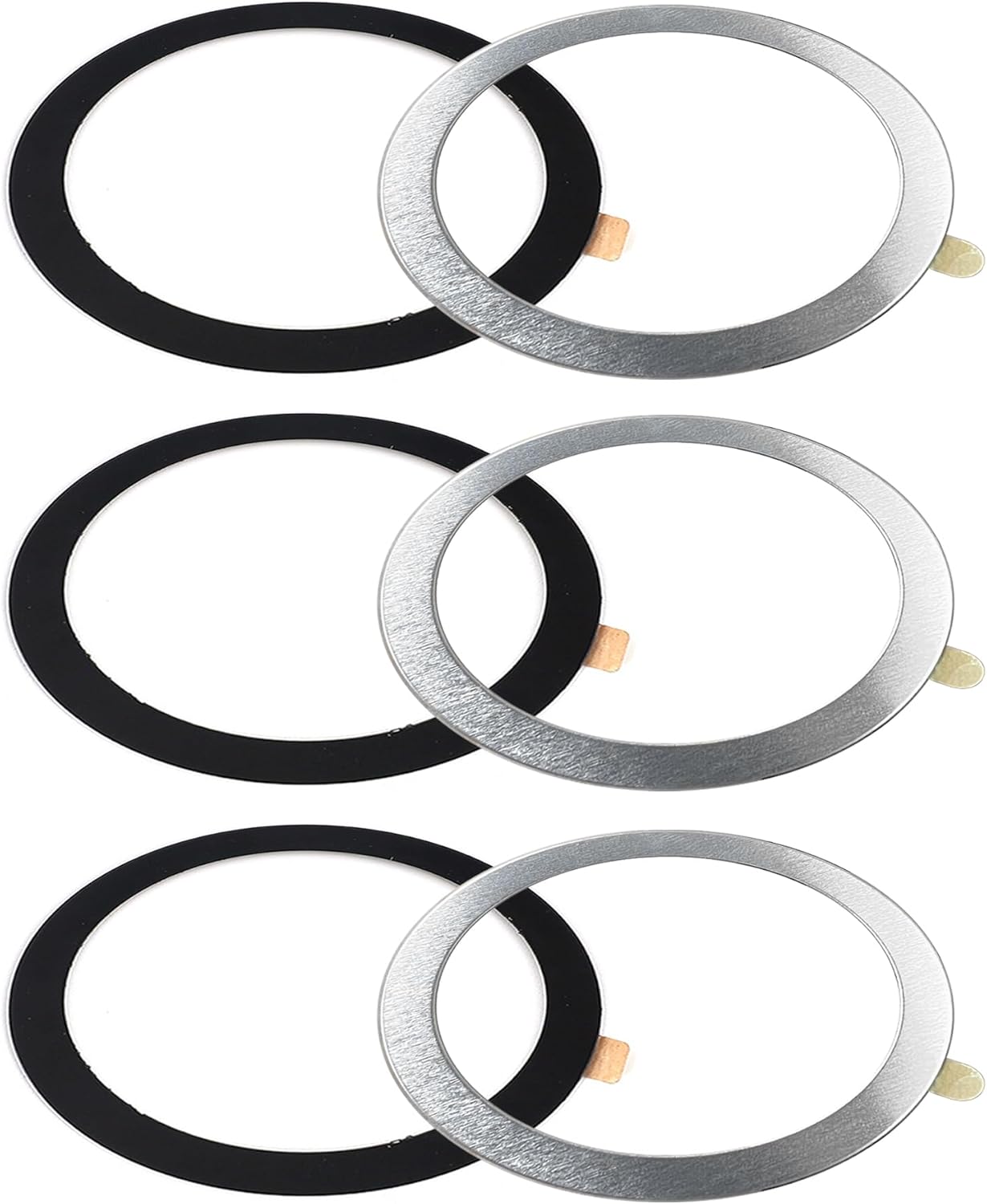 TENOC Universal Metal Ring Sticker for Magnetic Charger Compatible with iPhone/Samsung/Android All Cellphones, Magnetic Mount/Phone Holder Conversion Accessories, 3Pcs, Black