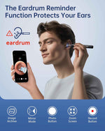Jegoat Ear Wax Removal, Ear Wax Removal Tool Camera with 1296P HD Camera and 6 LED Lights, Ear Cleaner with 10 Ear Pick, Upgraded Ear Wax Removal Kit for iOS and Android, Black