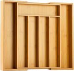 Bamboo Silverware Organizer for Kitchen or Bedroom Utensil Holder