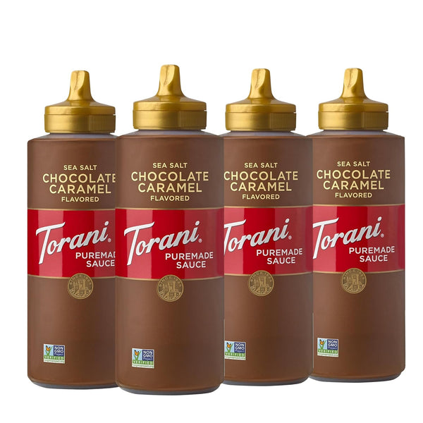 Torani Puremade Dessert & Drink Sauce Variety Pack, 4 Flavors, 16.5 oz Each