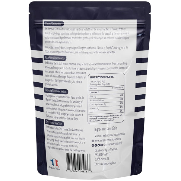 le marinier celtic salt organic grey coarse 1.1lb french sea salt 100% natural unrefined mineral rich