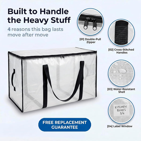 ClearSpace Heavy Duty Moving Bags for Storage and Organization