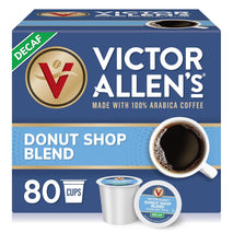 Victor Allen's Decaf Donut Shop Blend, 80 Count, Single Serve Coffee Pods for Keurig K-Cup Brewers