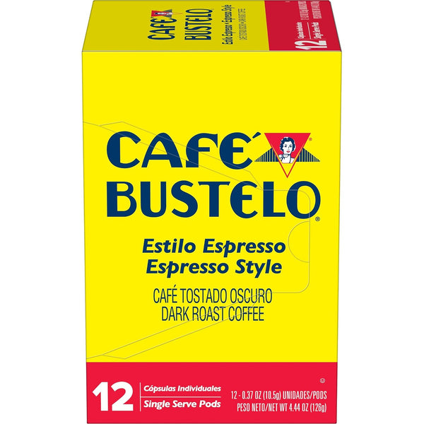 Café Bustelo Espresso Style Dark Roast Coffee Pods, 12 Count, Single Serve